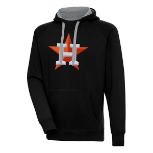 Houston Astros Antigua Chenille Big Logo Victory Pullover Hoodie 4XLarge Black