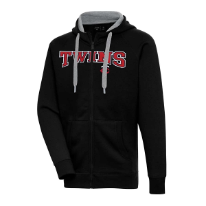 Minnesota Twins Antigua Victory Full Chest Logo Full Zip 5XLarge Black