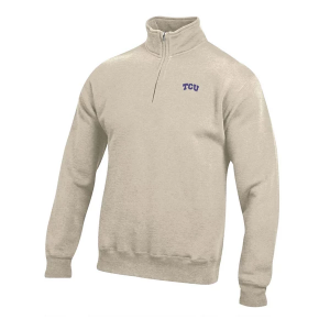 TCU Horned Frogs Gear For Sports 1/4 Zip Medium Oatmeal Heather