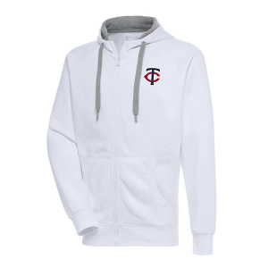 Minnesota Twins Antigua Updated Chest Logo Victory Full Zip 4XLarge White