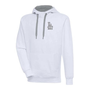 Los Angeles Dodgers Antigua Chenille Chest Logo Victory Pullover Hoodie 4XLarge White