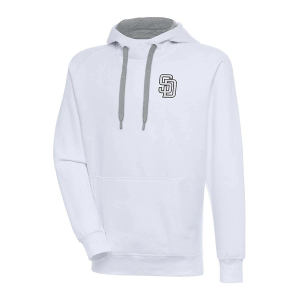 San Diego Padres Antigua Chenille Chest Logo Victory Pullover Hoodie 4XLarge White
