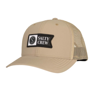 Men's Salty Crew Pinnacle 2 Retro Trucker Snapback Hat One Size Khaki