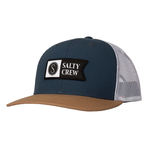 Men's Salty Crew Pinnacle 2 Retro Trucker Snapback Hat One Size Indigo/Tan