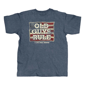 Men's Old Guys Rule Flag Served T-Shirt Medium Heather Navy