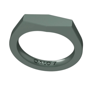 Women's Qalo Signet Stackable Ring 8 Green