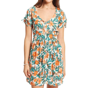 Women's Lagaci My Love Grows Floral Dress Swim Cover Up Small White