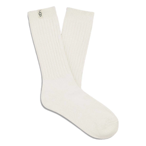 Women's UGG Rib Knit Slouchy Crew Socks Medium White Singles
