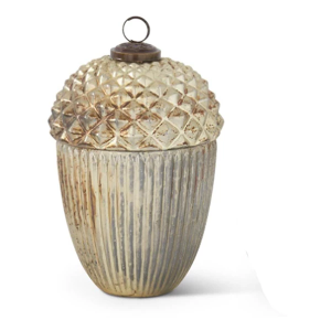 K&K Interiors Burnt Champagne Glass with Lidded Acorn