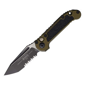 Microtech 1136-2 LUDT Gen III Two Tone Black Partially Serrated Folding OD Green Automatic Knife