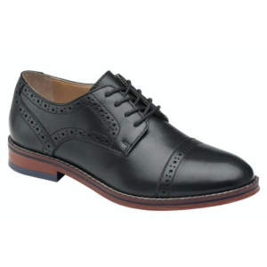 Boys' Johnston & Murphy Boy's Conrad Cap Toe Dress Shoes Little Regular 1 Black Full Grain