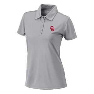 Oklahoma Sooners Columbia Women's Birdie Polo Small Cool Grey