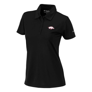 Arkansas Razorbacks Columbia Women's Birdie Polo Medium Black
