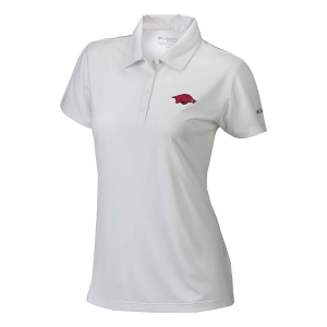 Arkansas Razorbacks Columbia Women's Birdie Polo Large White