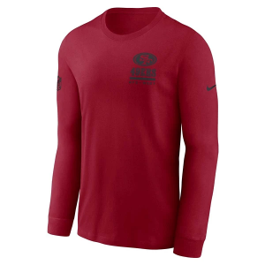 San Francisco 49ers Nike 2025 Sideline Team Issued Long Sleeve T-Shirt 3XLarge Red