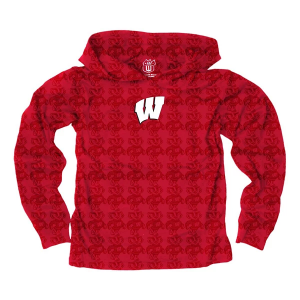 Wisconsin Badgers Wes and Willy Kids Hoodie 7 Red