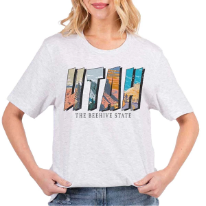 Women's A. Blush Utah The Beehive State T-Shirt Large Ash