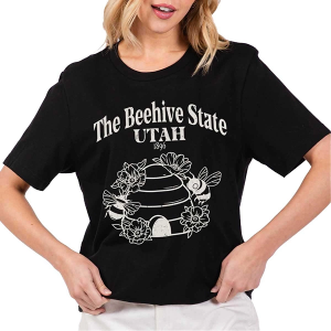 Women's A. Blush The Beehive State Utah T-Shirt Large Black