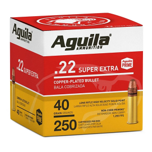 Aguila Super Extra High Velocity 40 gr 250/Box Rimfire Ammunition