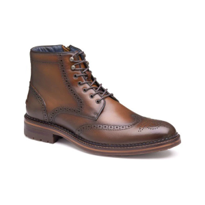 Men's Johnston & Murphy Connelly XC Flex Wingtip Dress Boots Dress 13 Tan Full Grain
