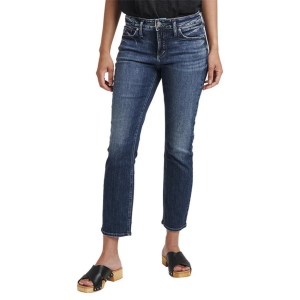 Women's Silver Jeans Co. Elyse Crop Slim Fit Straight Jeans Indigo 386 27 27