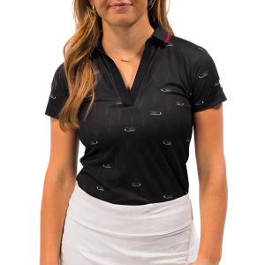 Women's Waggle Golf Loon Lake 2.0 Pique Polo XLarge Black