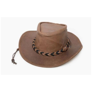 Women's Minnetonka Fold Up Outback Cowboy Hat Medium Smokey Tan