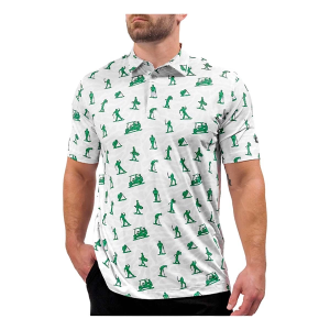 Men's Waggle Golf Toy Golfers Polo Medium White