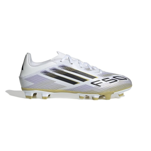 Adult adidas F50 Club FG/MG Molded Soccer Cleats M7/W8.5 White/Black/Gold