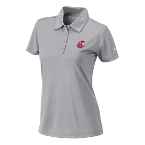 Washington State Cougars Columbia Women's Birdie Polo Small Cool Grey