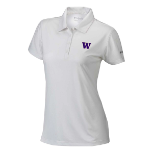 Washington Huskies Columbia Women's Birdie Polo Large White