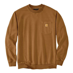 Men's Carhartt Midweight Garment Dye French Terry Pocket Crewneck Sweatshirt XLarge Carhartt Brown