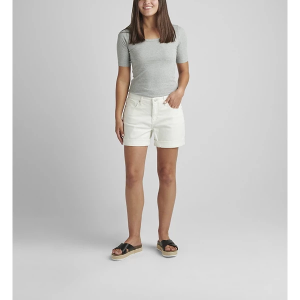 Women's JAG Jeans Alex Mid Rise Boyfriend Jean Shorts 8 White