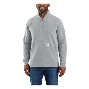 Men's Carhartt Loose Fit Midweight Mock-Neck 1/4 Zip Pullover 2XLarge Tall Heather Grey