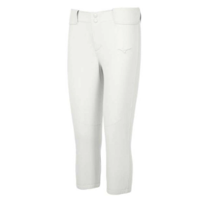 Girls' Mizuno Belted Stretch Softball Pants Youth Large White