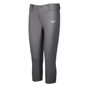 Girls' Mizuno Belted Stretch Softball Pants Youth Medium Charcoal