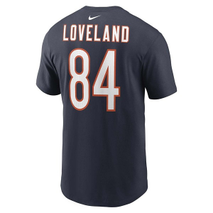 Chicago Bears Nike Colston Loveland #84 Name & Number T-Shirt Medium Navy