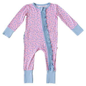 Girls' Laree + Co Lillian Ruffle Convertible Footie Pajamas Baby 0/3 mo. Leopard