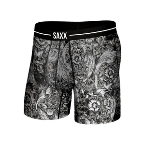Men's SAXX Volt Breathable Mesh x Maxx Crosby Boxer Briefs Underwear Small Fleur De League - Black