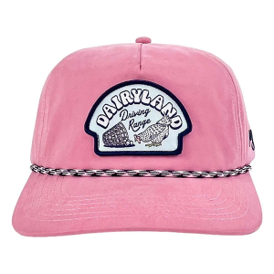 Men's Waggle Golf Dairlyland Driving Range Rope Golf Snapback Hat One Size Pink