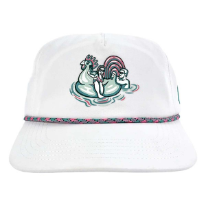 Men's Waggle Golf Pontoon Party Rope Golf Snapback Hat One Size White