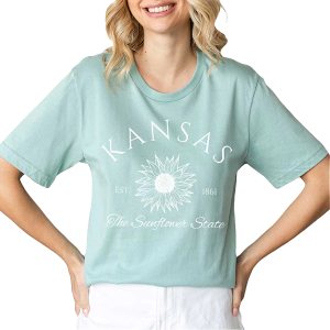Women's Blume & Co Kansas Sunflower T-Shirt Large Sage