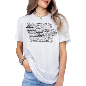 Women's A. Blush All About Iowa T-Shirt Medium Ash