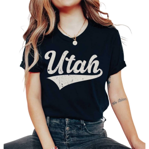 Women's A. Blush Utah Script T-Shirt Large Black