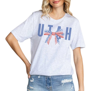 Women's Blume & Co Utah Bow T-Shirt Medium Ash
