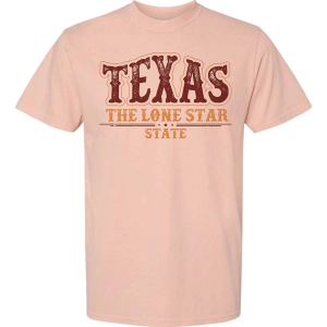 Women's A. Blush Texas The Lone Star State T-Shirt Small Peachy