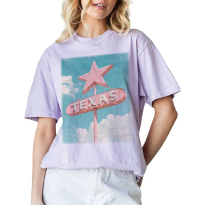 Women's Blume & Co Texas Star Sign T-Shirt Small Orchid