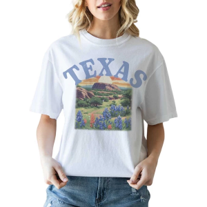 Women's Blume & Co Texas Landscape T-Shirt XLarge White