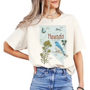 Women's A. Blush Nevada Silver State T-Shirt Small Ivory