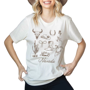Women's Blume & Co Nevada Cowboy Vibes T-Shirt Large Ivory